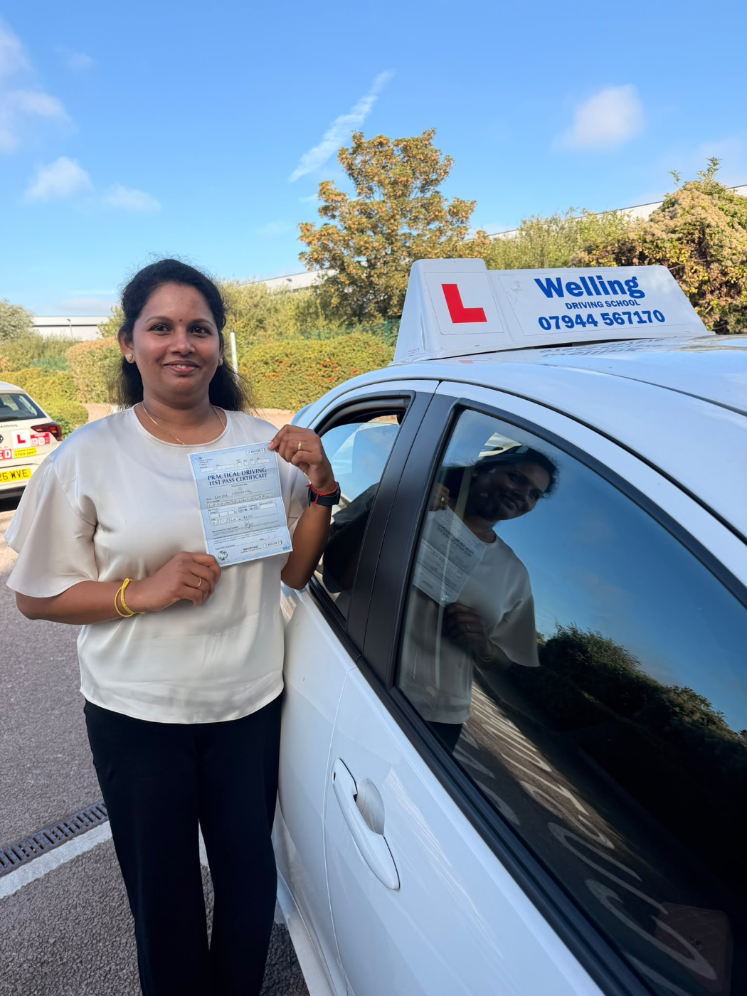 Leniga became a driver on Mon 5 Oct 2026 with Welling Driving School