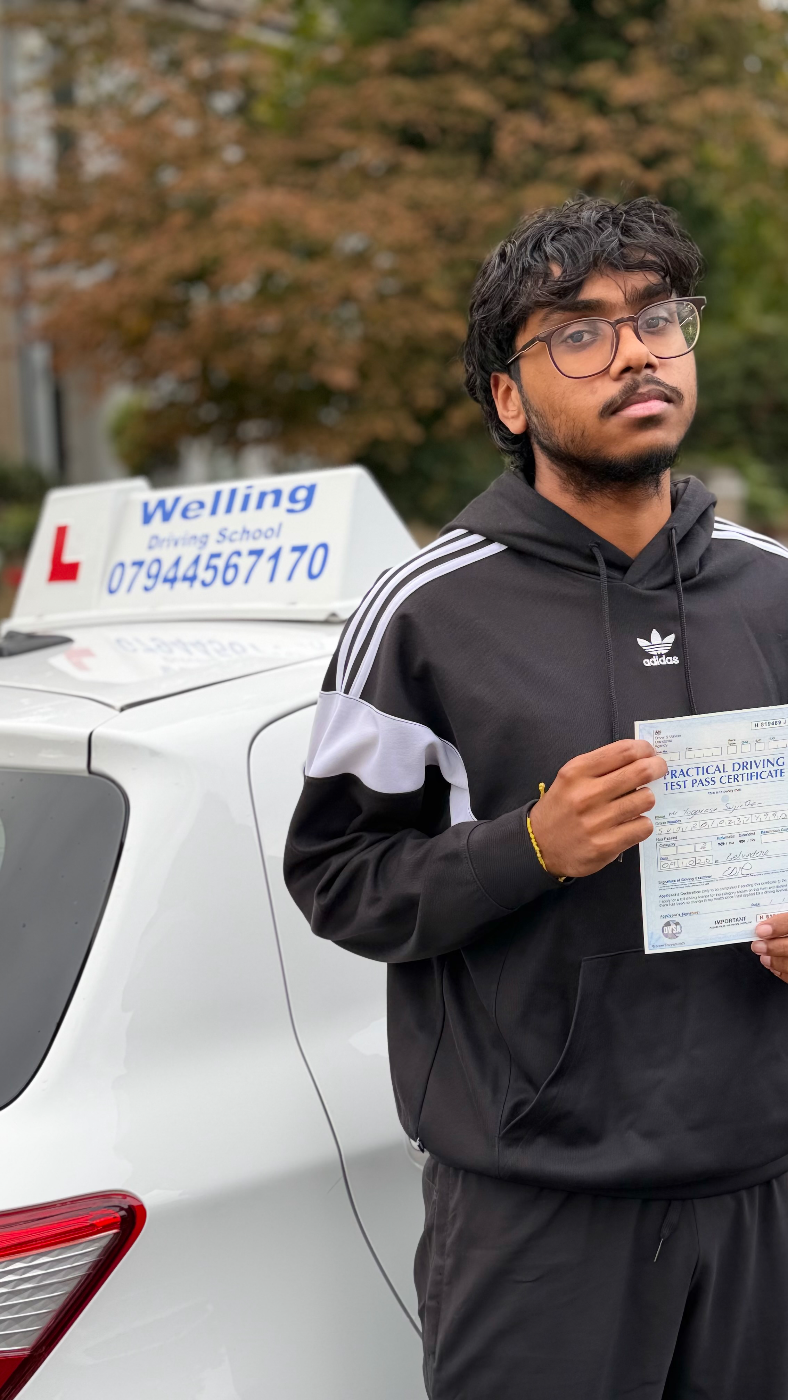 Sujirthan became a driver on Fri 9 Oct 2026 with Welling Driving School